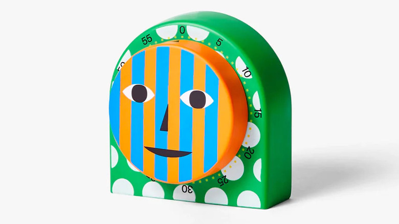 Colorful kitchen timer with face