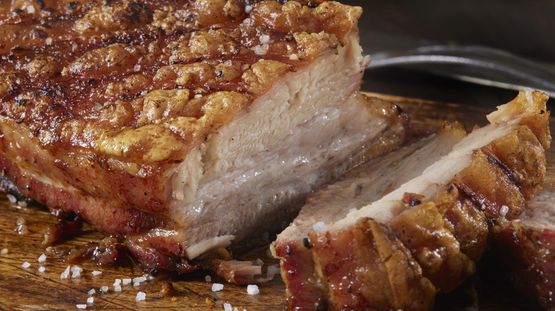 Grilled pork belly