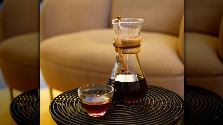 close up of Chemex pour-over