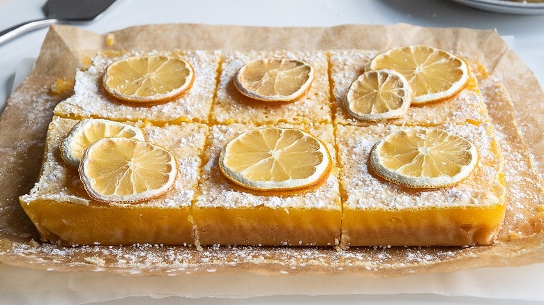 lemon bars on plate 