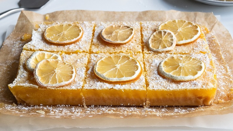 lemon bars on plate