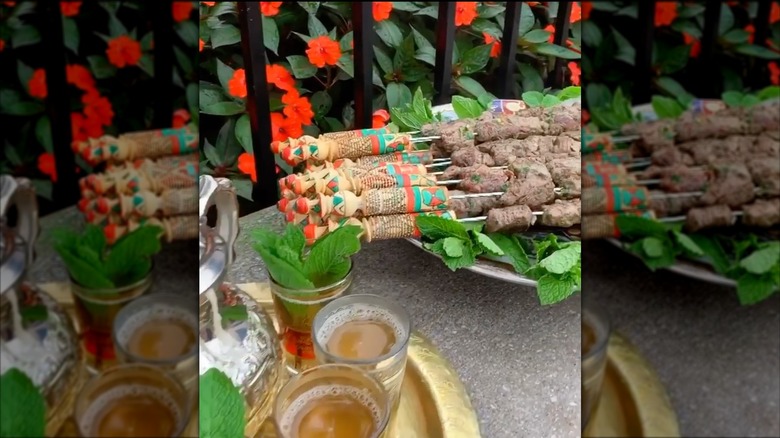 Beef skewers and Moroccan tea at Spice Road in Walt Disney World