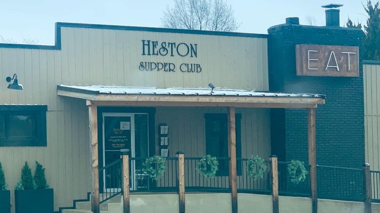 Heston Supper Club restaurant with an 'EAT' sign outside