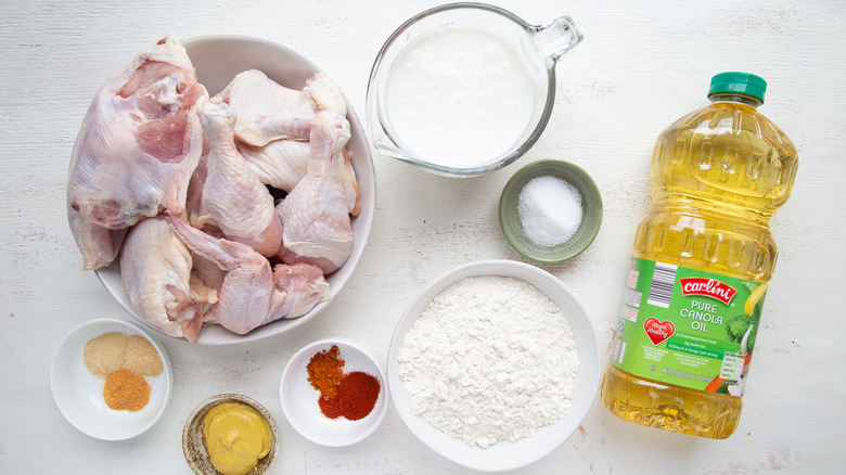 ingredients for mustard fried chicken