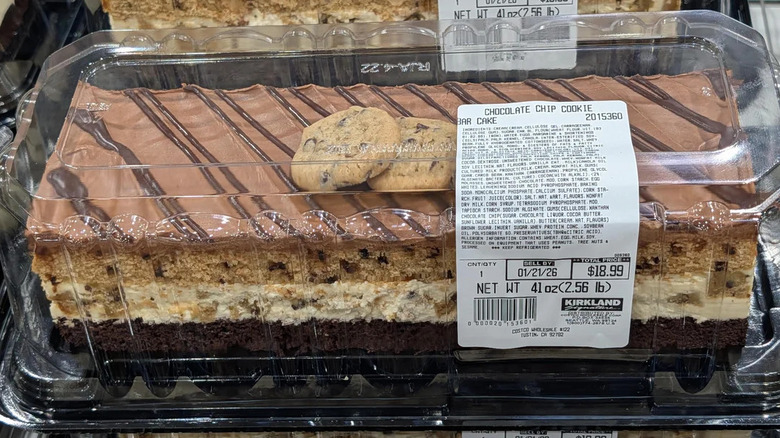 Kirkland Signature Chocolate Chip Cookie Bar Cake on rack