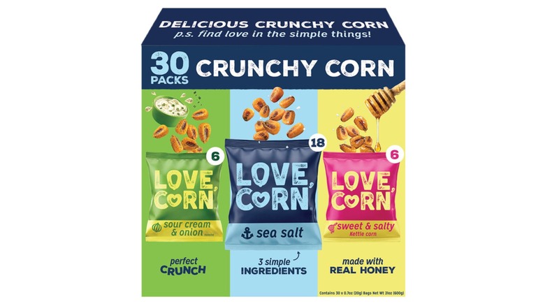 A Love, Corn Crunchy Corn Variety Pack on white background