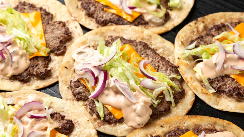 Homemade taco smash burger