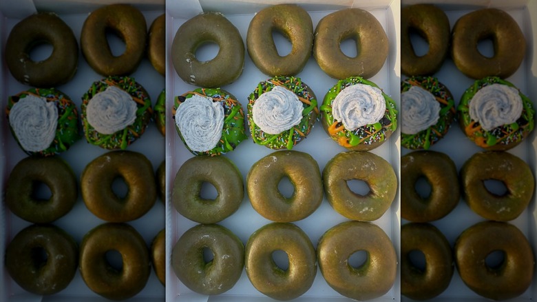 A dozen of Krispy Kreme's Looney Tunes' Lab Donuts.