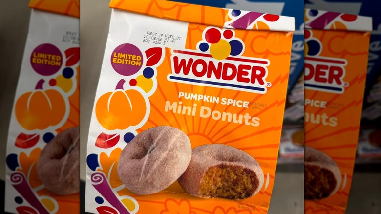 A bag of Wonder Pumpkin Spice Mini Donuts