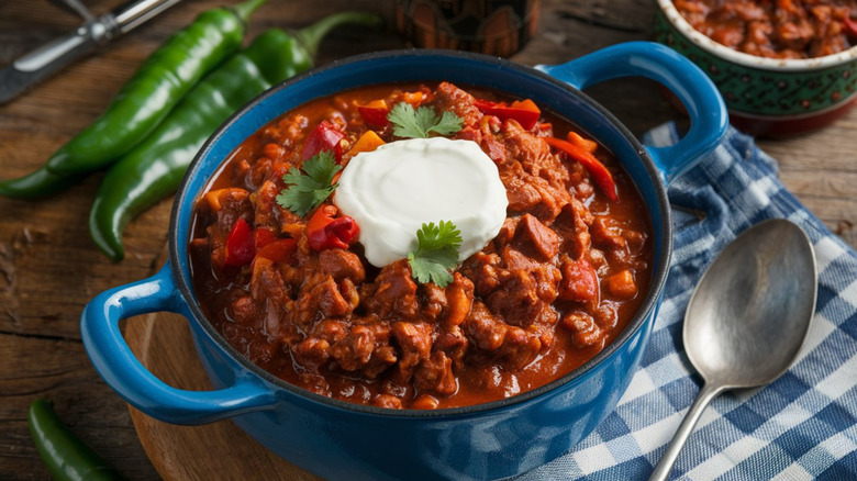 pot of no-bean chili