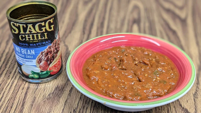 bowl of Stagg no-bean chili