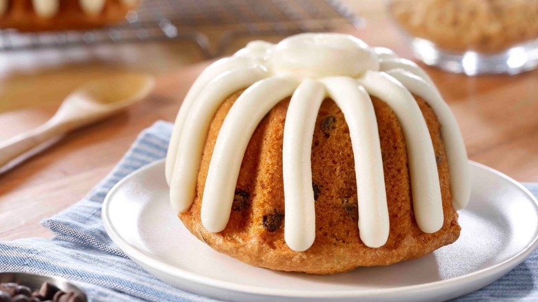 Gluten-free chocolate chip bundt cake with frosting