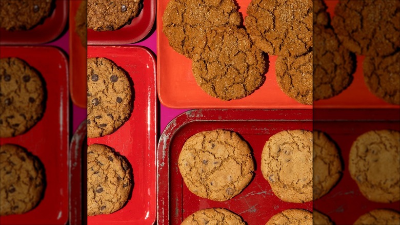 Cookies on trays