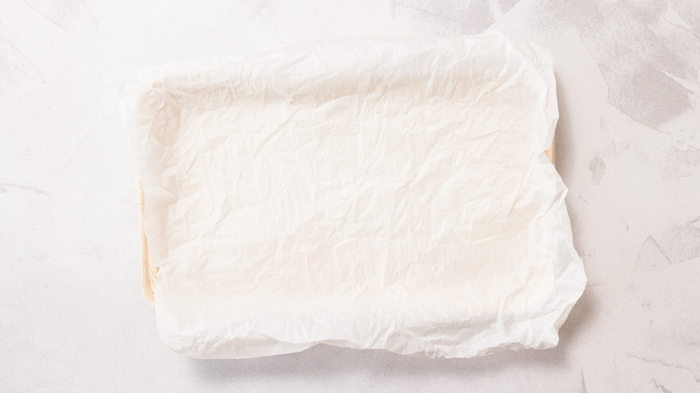 Pan with parchment paper