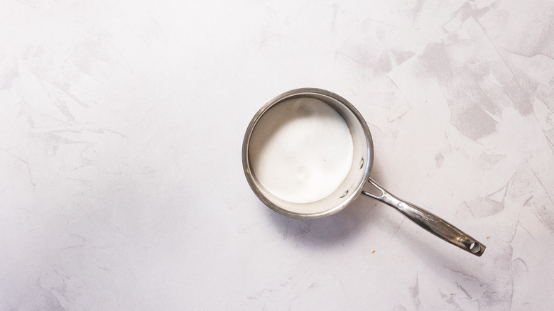 Saucepan with sugar