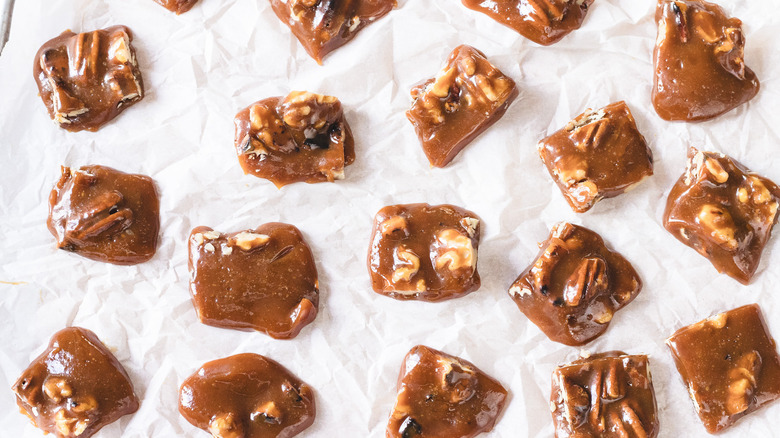 Close up on candy pieces