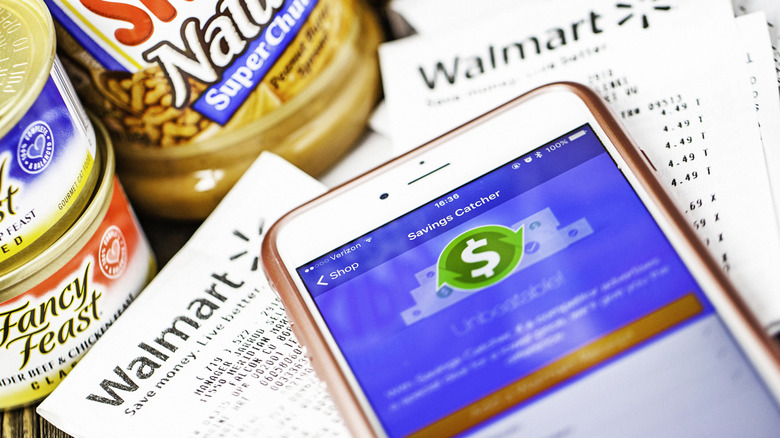 Walmart receipts with savings app