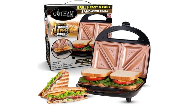 A Gotham Steel panini press