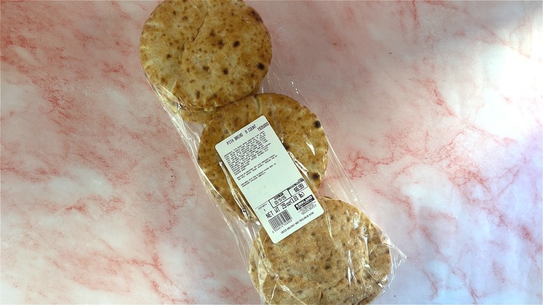 Costco pita bread on marble counter