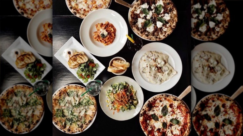 selection of pizzas and other dishes from Diavola