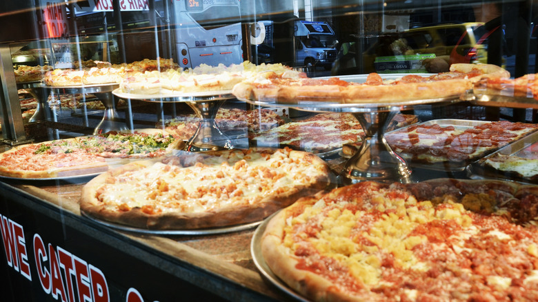 New York style pizza on plate