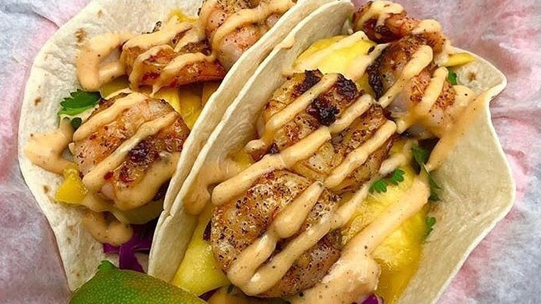 Korean shrimp tacos