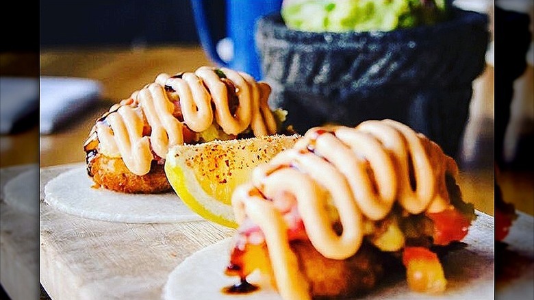 Tropical shrimp tacos