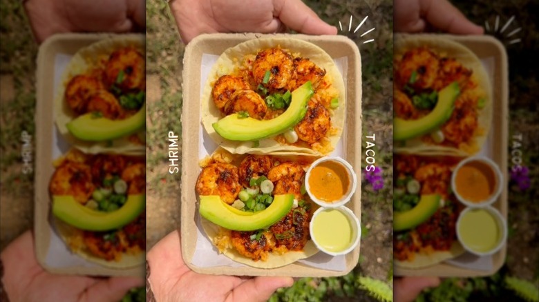 Shrimp taco with avocado