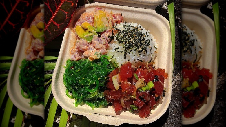 fresh tuna poke and rice