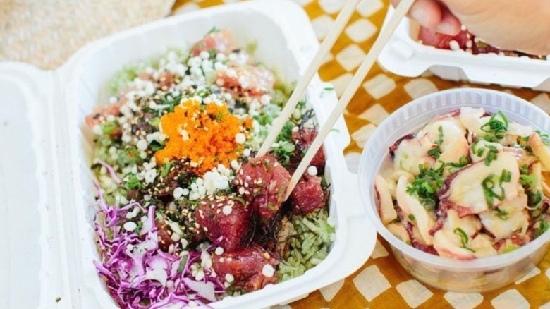 octopus and tuna poke