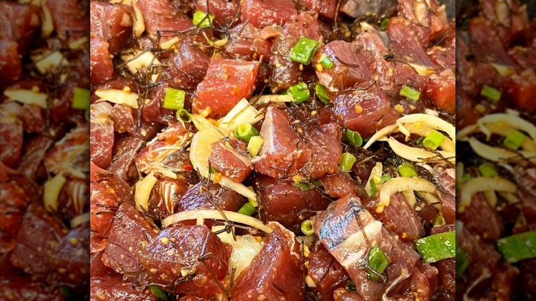 Tuna and onion poke