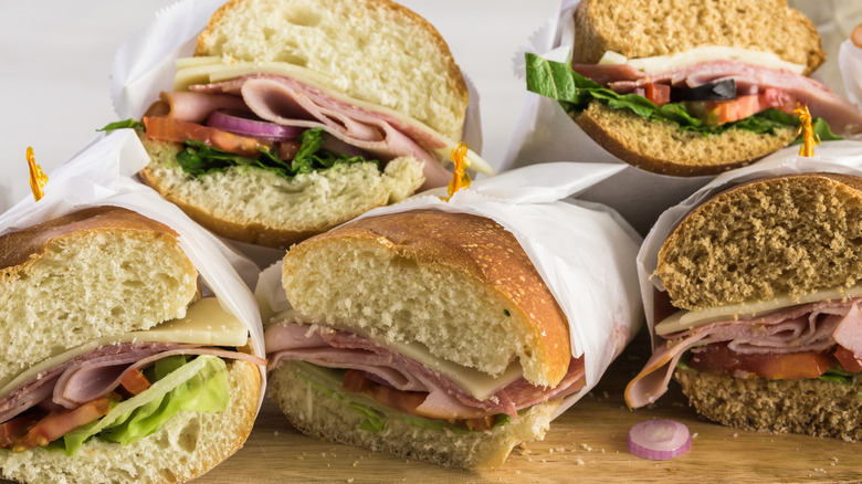 selection of different subs