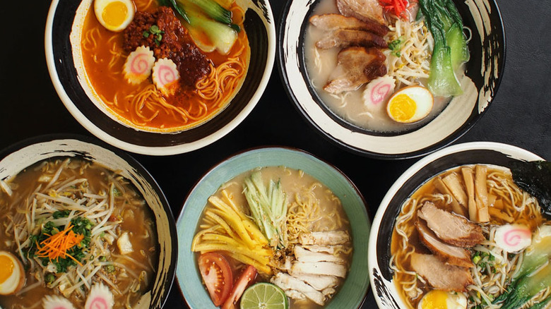 Various ramen bowls