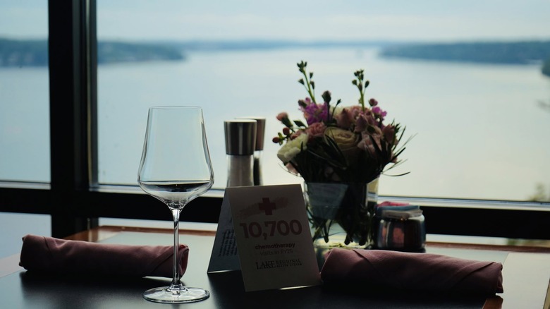 View from a window at Baxter's Lakeside Grille