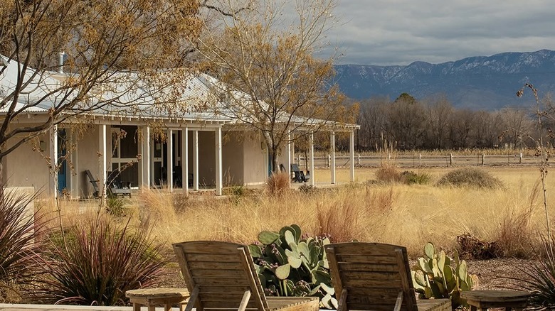 Views of the Sandia Mountains from Los Poblanos Historic Inn