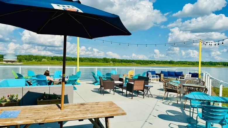 Dining patio at the Paddle Trap