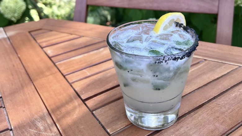 Cocktail on table outside