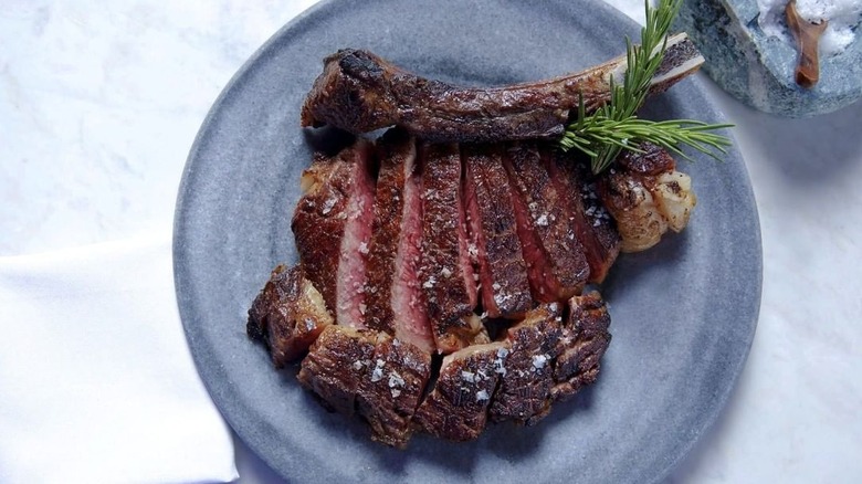 Steak with rosemary