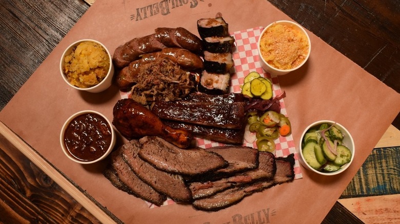 Array of BBQ dishes
