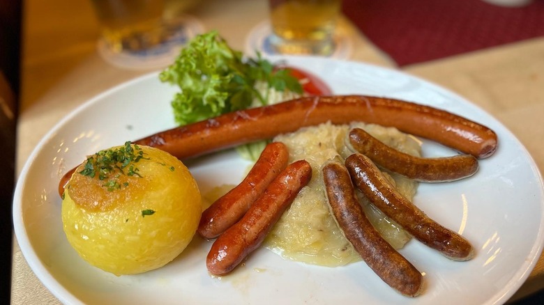 sausages and sauerkraut