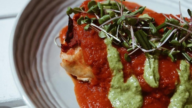 Cannelloni with red sauce