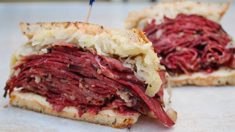 Pastrami Reuben sandwich