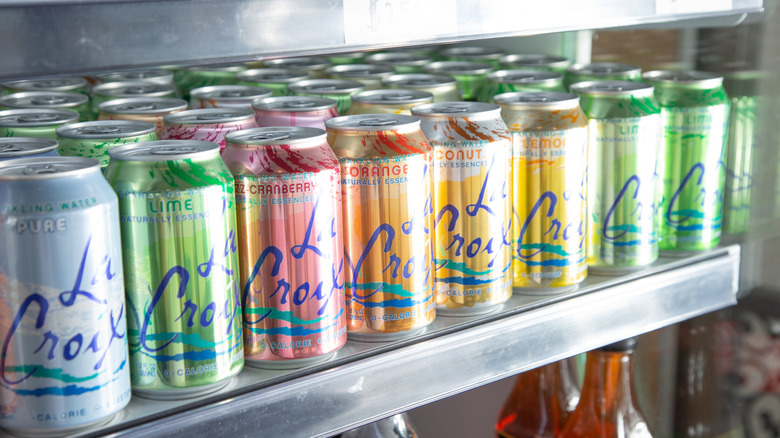 La Croix cans on shelf