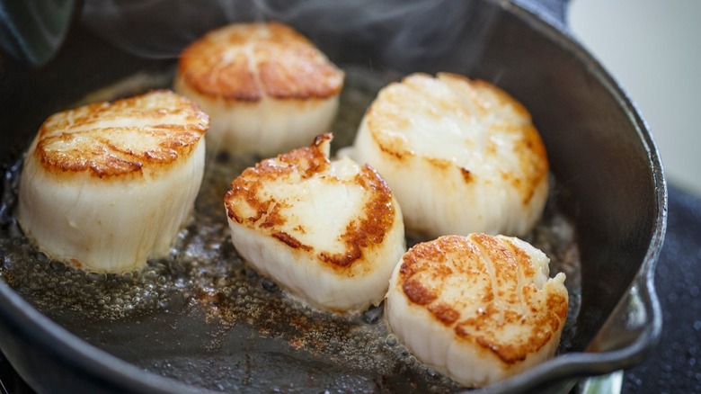Scallops in a pan at Crab House NYC