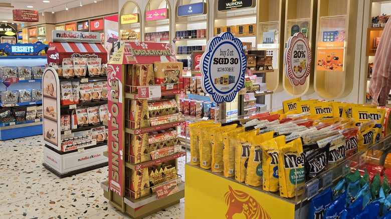 different types of candy in store