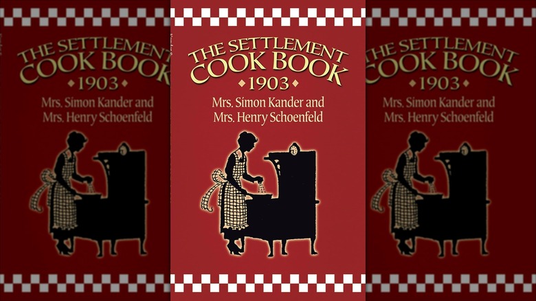 Red yellow and black cover of The Settlement Cook Book