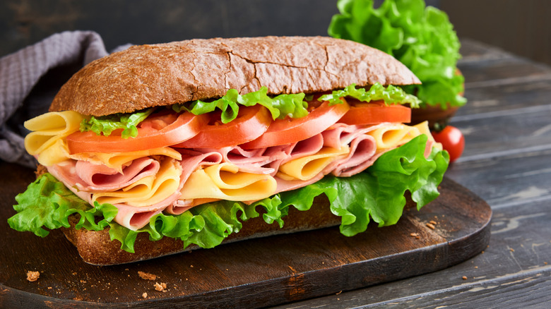 loaded deli ham sandwich