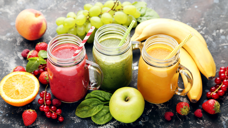 Three Colorful Smoothies