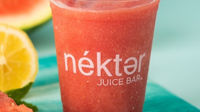 Lady with Red Smoothie