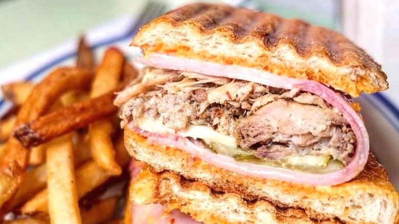 Cuban sandwich on plate